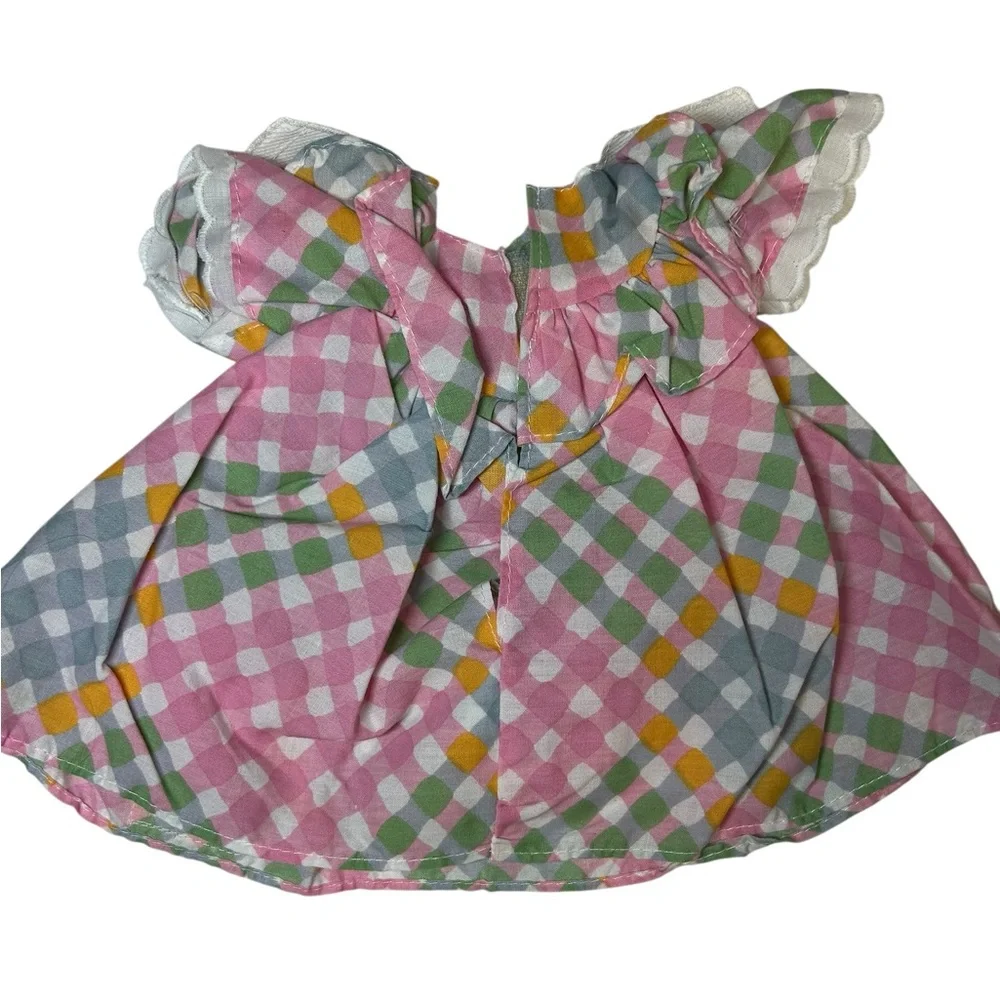 Vintage Zapf Creation‎ Colorful Checkered Doll Dress